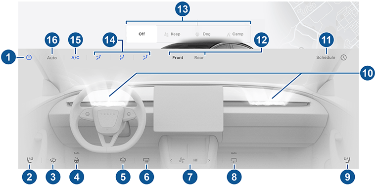 Tesla A/C Controls and Smart Preconditioning